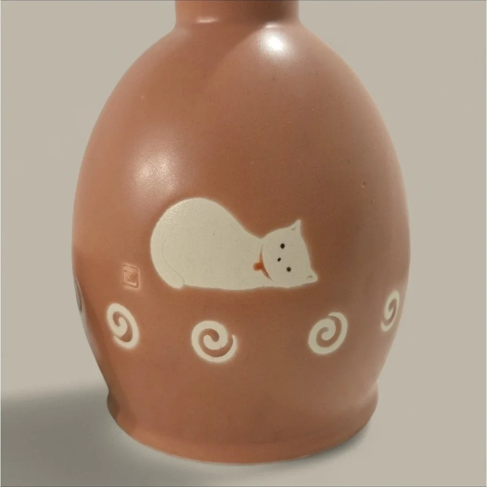 Kato Kogei Japan Pink Wine Vessel Sake 3 Piece Set Cups Kitty Cat - Picture 4 of 5